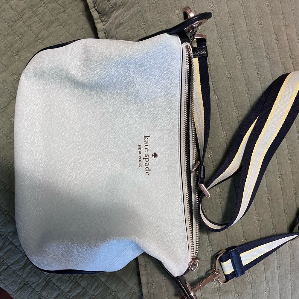 Kate Spade Cream Crossbody Bag with Navy Accents